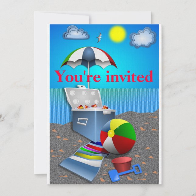FUN AT THE BEACH INVITATION (Front)
