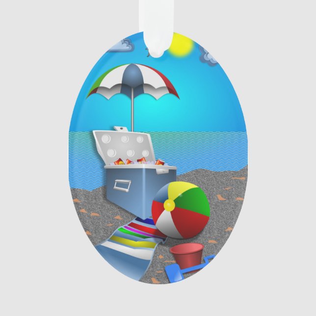 FUN AT THE BEACH ORNAMENT (Front)