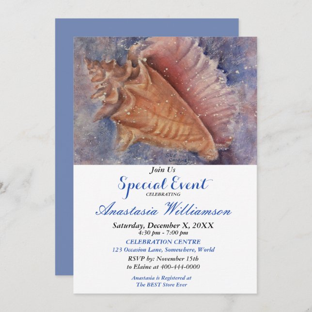 FUN AT THE BEACH PARTY EVENT INVITE (Front/Back)