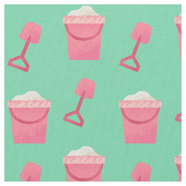 Fun at the Beach Pattern Fabric (Close Up)