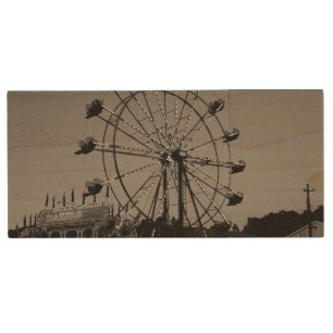Fun at The Fair Ferris Wheel Carnival and Games Wood Flash Drive