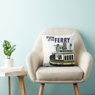 Fun At The Ferry Boat Travel Throw Pillow