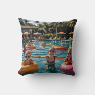 Fun at the Pool Throw Pillow