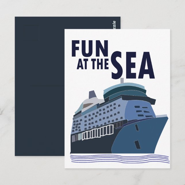 Fun At The Sea Cruise Ship Postcard (Front/Back)