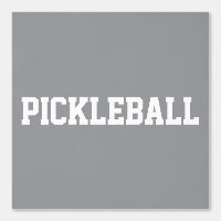 Fun Athletic White PICKLEBALL Text On Light Gray
