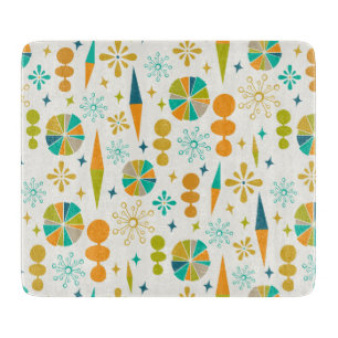 Fun Atomic Shapes Starburst Retro Mid-century Cutting Board
