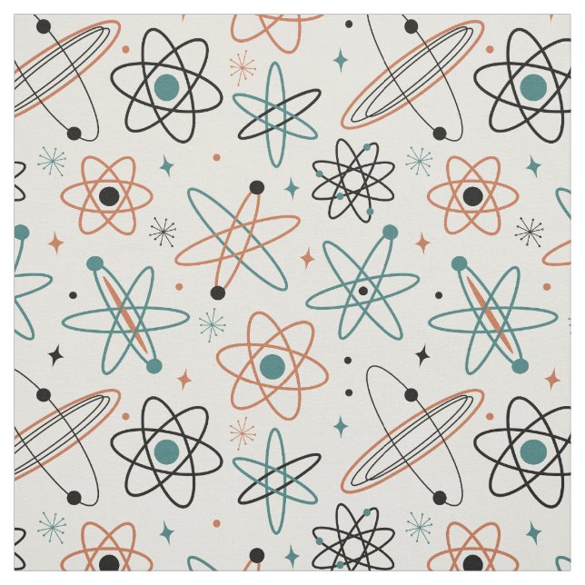 Fun Atomic Space Age Mid Century Pattern Fabric (Swatch)