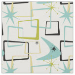 Fun Atomic Squares Stars &amp; Boomerang Mid Century Fabric