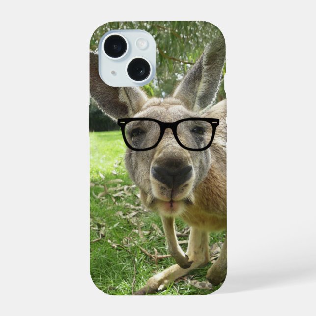 Fun Australian Kangaroo Animal Humor iPhone 15 Case (Back)