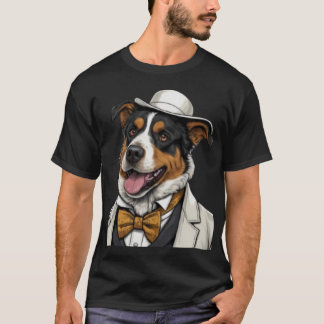 Fun Australian shepherd dog in suit T-Shirt