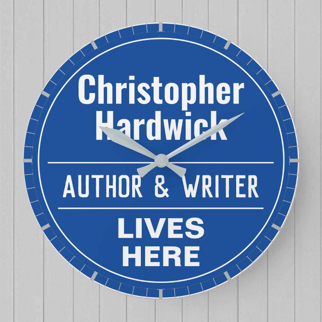 Fun Author & Writer Wall Plaque Style Large Clock (Creator Uploaded)