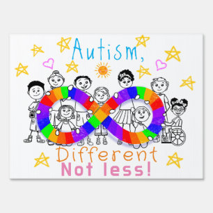 Fun Autism Awareness Month - 2 Message Yard Sign