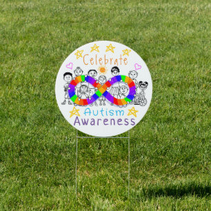 Fun Autism Awareness Month - 2 Message Yard Sign