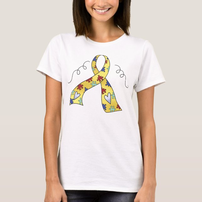 Fun Autism Ribbon Of Awareness T-shirt (Front)