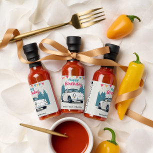 Fun Auto-Themed Happy Birthday Hot Sauces