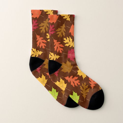 Fun Autumn Leaves Fall Thanksgiving Socks
