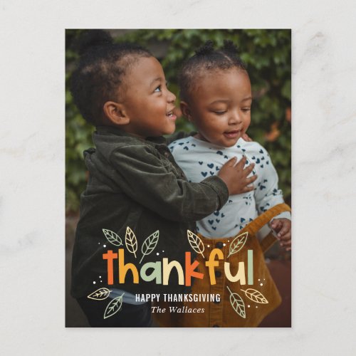 Fun Autumn Thanksgiving Photo Card Postcard