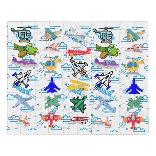 Fun Aviation Lover Airplanes Jets Helicopters Jigsaw Puzzle