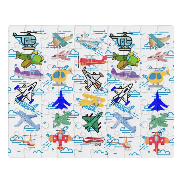 Fun Aviation Lover Airplanes Jets Helicopters Jigsaw Puzzle (Puzzle Horizontal)