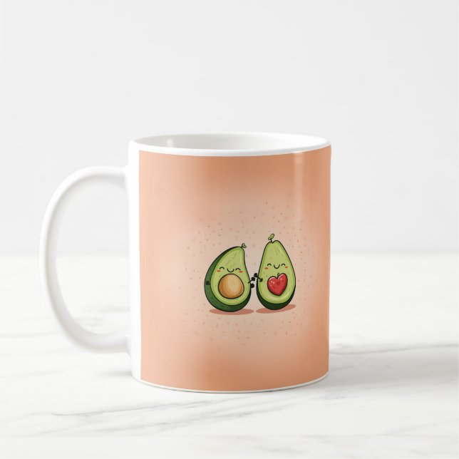 Fun Avocado Love Valentines Day Gift Coffee Mug (Left)