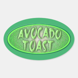 Fun Avocado Toast Love Retro Decal Oval Sticker