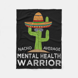 Fun Awareness Mental Health Warrior Fleece Blanket