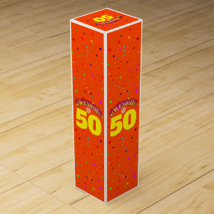 Fun AWESOME at 50 with Name Wine Box