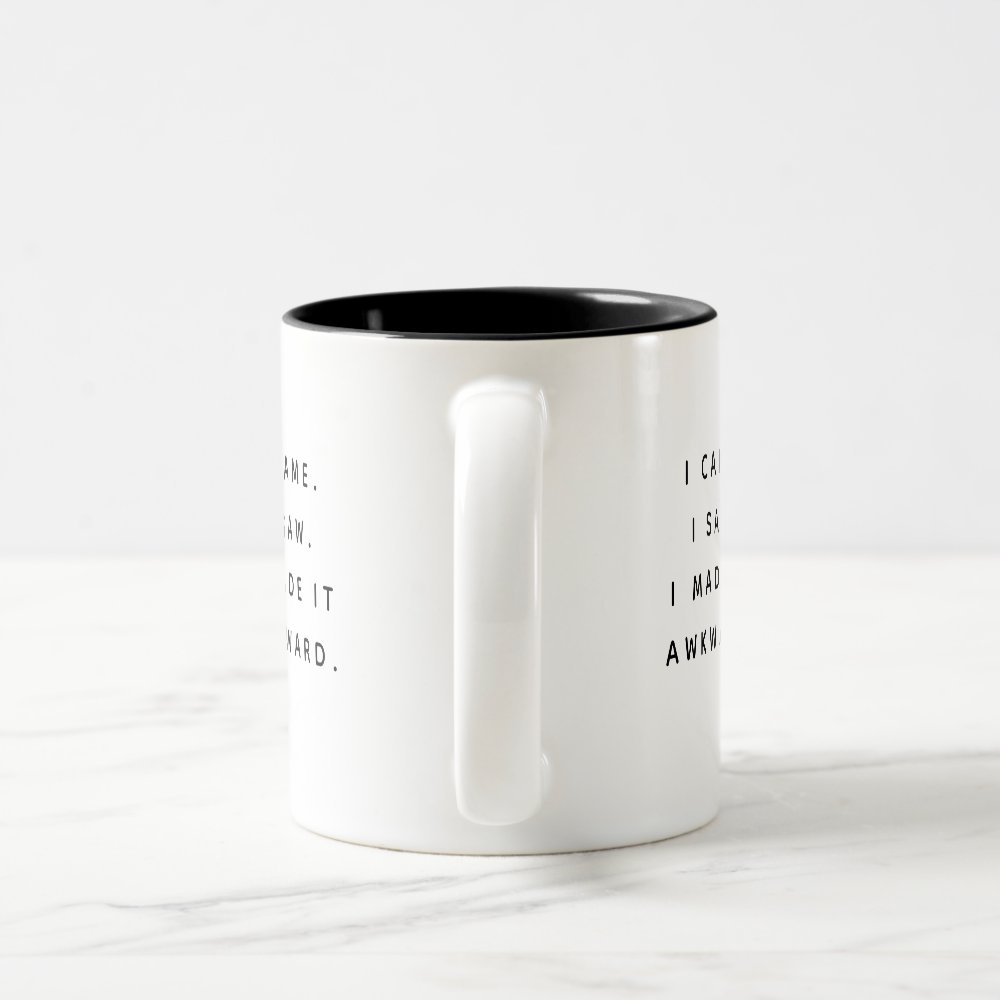 Disover Fun Awesome Trendy Typography Awkward Coworker Two-Tone Coffee Mug