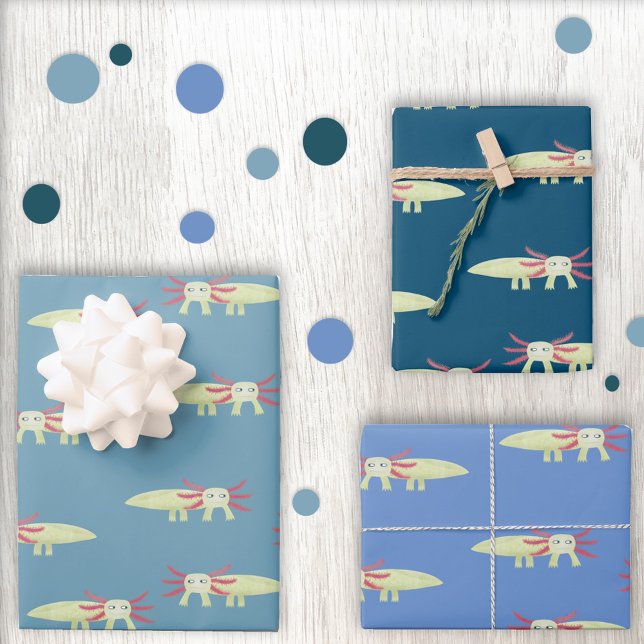 Fun Axolotl Wrapping Paper Sheets (Creator Uploaded)