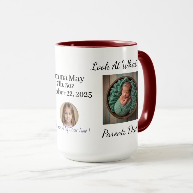 Fun Baby and Sibling photo Personalized Mug (Front Right)