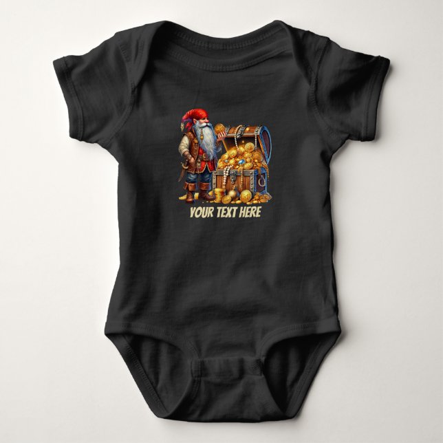Fun baby boy pirate customizable bodysuit (Front)