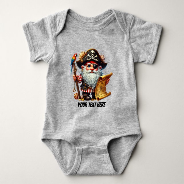 Fun baby boy pirate customizable  bodysuit (Front)