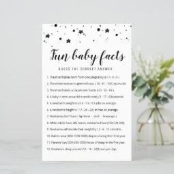 Fun Baby Facts Game With Answers Baby Shower Party | Zazzle