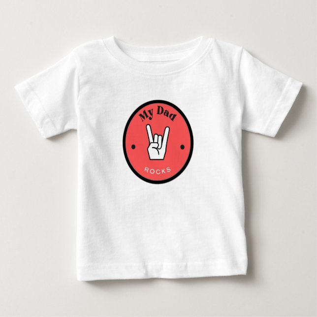 Fun! Baby Fine Jersey T-Shirt - My Dad ROCKS!  (Front)