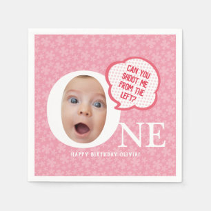 Fun Baby Girl Photo Collage Personaliz Napkins