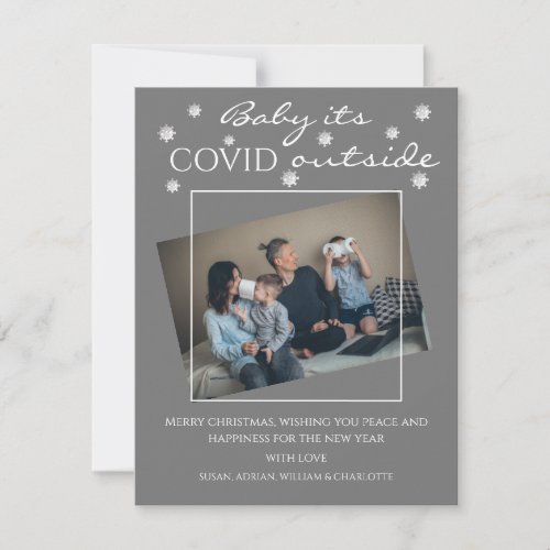 Fun Baby Its Covid Outside  Photo Christmas Holiday Card