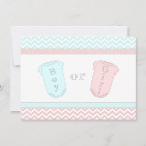 Fun Baby One Piece Gender Reveal Party Invitation