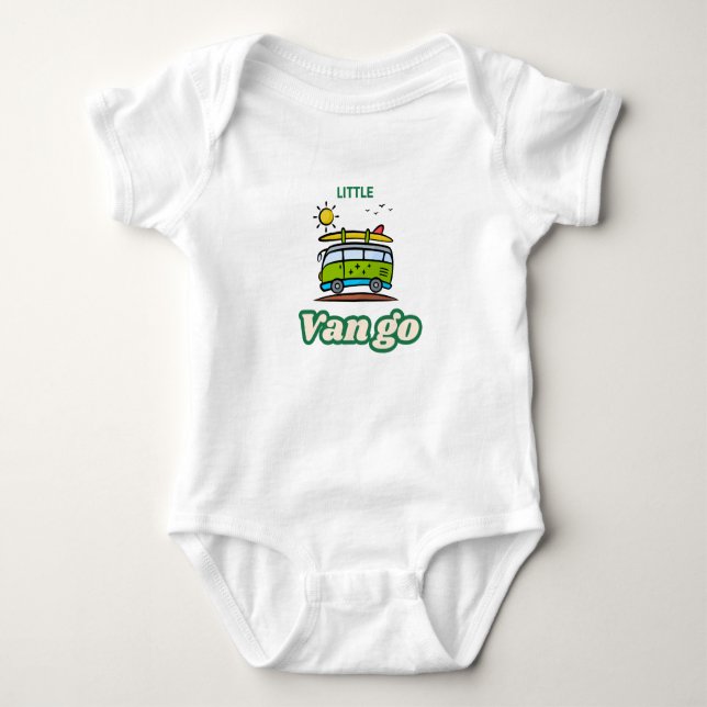 Fun baby one piece says little van go baby bodysuit (Front)