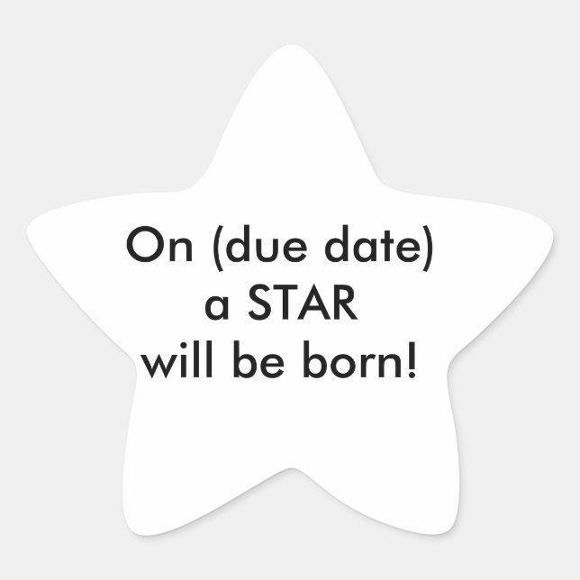 Fun baby shower decor! star sticker (Front)