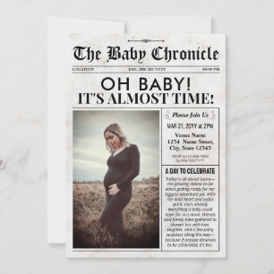 Fun Baby Shower Invitation Newspaper Baby Invite