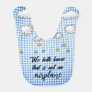 Fun Baby Text on Gingham Bib