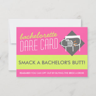 Fun Bachelorette DARE game card - smack a butt