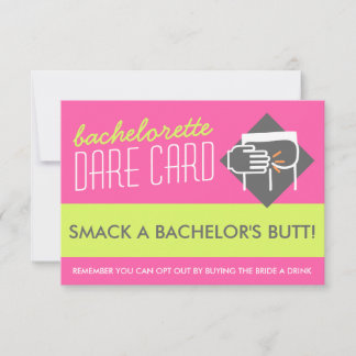 Fun Bachelorette DARE game card - smack a butt