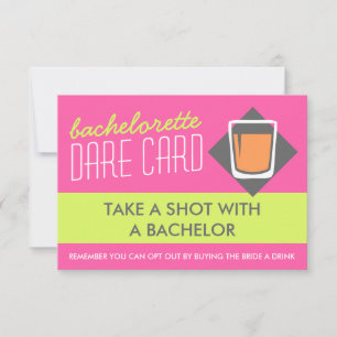 Fun Bachelorette DARE game card - take a shot