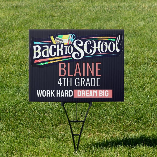 Fun Back to School Custom Yard Sign (Insitu)