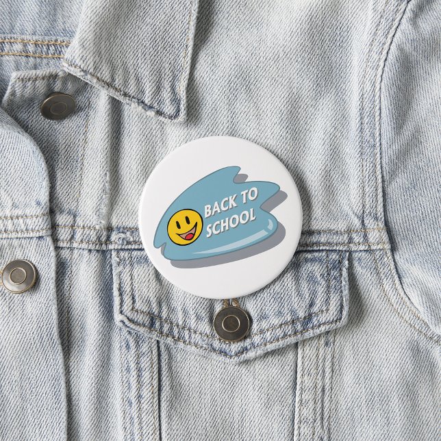 Fun Back to School Smiley Face  Button (Creator Uploaded)