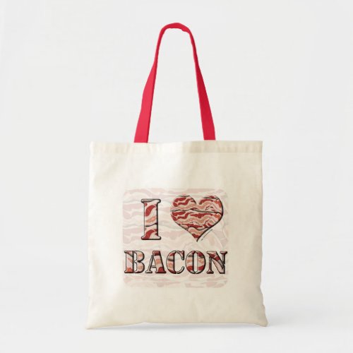 Fun Bacon Love Epic Heart Breakfast Slogan Tote Bag