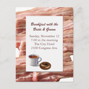 Fun Bacon Wedding Breakfast Invitation