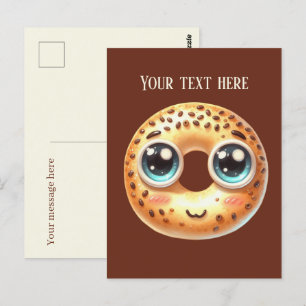 Fun Bagel lovers add text Postcard