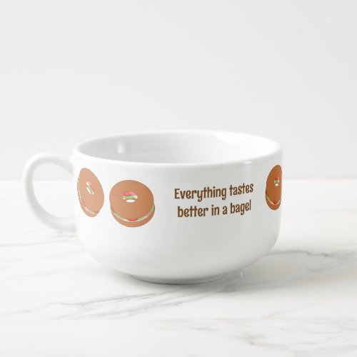 Fun Bagels Images _ Deli Treat  Custom Slogan Soup Mug